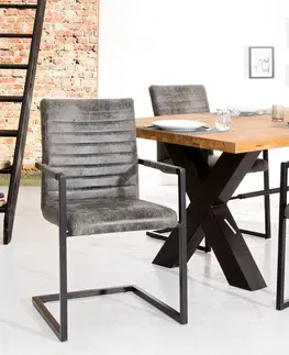 Židle LuxD Designová konzolová židle Imperium, vintage šedá