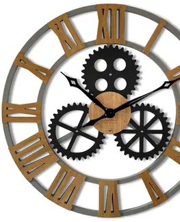 Nástěnné hodiny Jedinečné nástěnné hodiny v industriálním stylu 80 cm