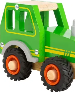 Dřevěné hračky Small foot Dřevěný traktor LIBERO zelený