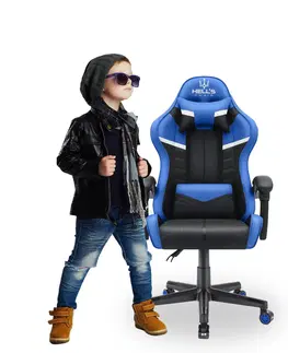 Herní křesla Dětská hrací židle HC - 1004 černá a modrá
