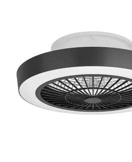 Domácí ventilátory Eglo Eglo 35096 - LED Stmívatelný stropní látor SAZAN LED/37,8W/230V černá + DO 