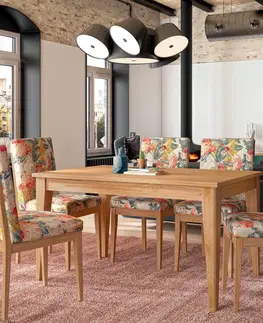 Designové a luxusní jídelní stoly Estila Luxusní rozkládací jídelní stůl Lyon z dřevěného masivu 160-220cm