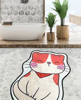 Koupelnové předložky L'essentiel Koupelnový kobereček Katze 80 x 100 cm béžovo-červený