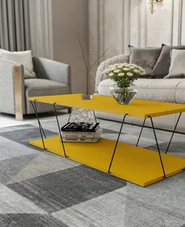 Konferenční stolky Hanah Home Konferenční stolek Labranda 120 cm žlutý