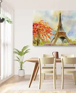Obrazy města Obraz Eiffelova věž v pastelových barvách