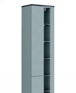 Koupelnový nábytek Comad Koupelnová závěsná skříňka vysoká Bahama 800 2D světle modrá/antracit