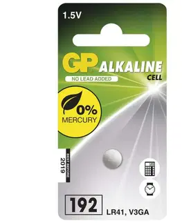 Jednorázové baterie GP Batteries GP Alkalická knoflíková baterie GP LR41 (192F), blistr 1041019211
