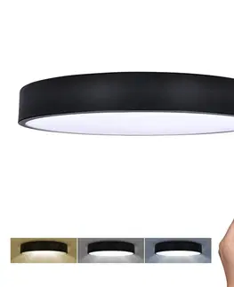 LED stropní svítidla Solight LED osvětlení s dálkový ovladačem, 50W, 3100lm, 40cm, změna chromatičnosti, stmívatelné, černá WO799-1-B