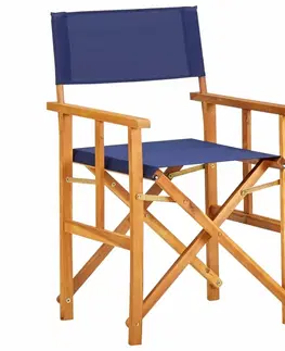 Zahradní křesla a židle Režisérská židle akáciové dřevo Dekorhome Modrá