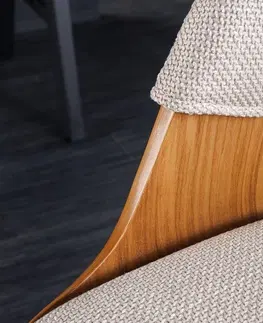Barové židle LuxD Designová barová otočná židle Uriela jasan / béžová