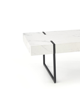 Konferenční stolky Konferenční stolek AMEDE, bílý mramor/černá
