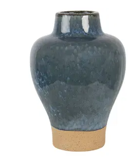 Dekorativní vázy Modro hnědá keramická váza Lorenzo - Ø 21*31 cm Clayre & Eef 6CE1263