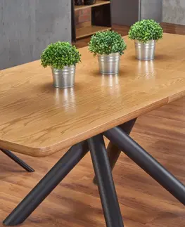 Jídelní stoly HALMAR Rozkládací jídelní stůl Derren přírodní dub