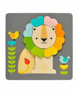 Dřevěné hračky Petit Collage Dřevěné puzzle lev