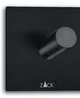Koupelnový nábytek háček na ručníky hranatý černý větší nerezový samolepící ZACK