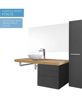 Koupelnový nábytek MEREO Ponte, koupelnová skříňka 61 cm, antracit CN230S