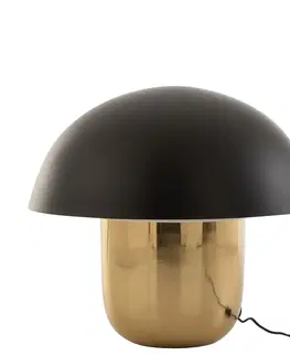 Lampy Černo-zlatá kovová stolní lampa Mushroom Large - Ø 50*45cm J-Line by Jolipa 15658