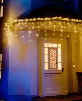 Světelné venkovní řetězy Konstsmide Christmas LED světelná clona ledový déšť teplá bílá 11m