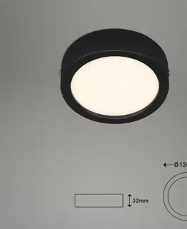 LED stropní svítidla BRILONER LED stropní svítidlo, pr. 12 cm, 7 W, černá BRILO 7089-415