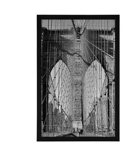 Černobílé Plakát most Manhattan v New Yorku černobílém provedení