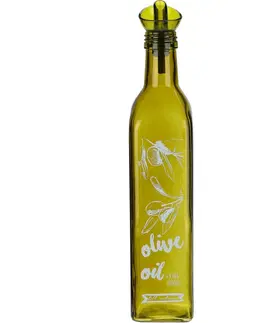 Kořenky EH Skleněná láhev na olivový olej s nálevkou, 500 ml