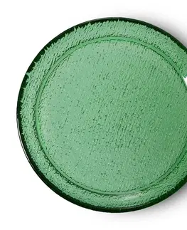Talíře Zelený skleněný dezertní talíř The Emeralds - Ø 21*3cm HKLIVING AGL4486