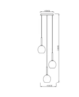 Moderní závěsná svítidla ZUMALINE Závěsné svítidlo MONIC MD1629-3B měď