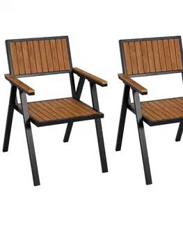 Zahradní křesla a židle Zahradní židle 2 ks Krémová / šedá