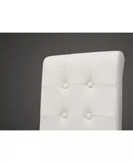 Jídelní sety Jídelní židle 4 ks umělá kůže / dřevo Dekorhome Bílá