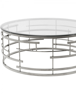 Konferenční stolky KARE Design Konferenční stolek Jupiter - stříbrný, Ø100cm