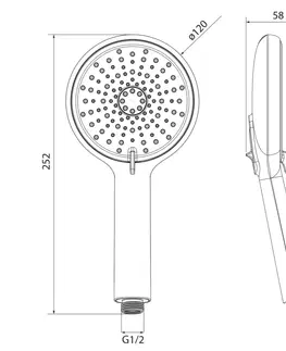 Sprchy a sprchové panely SAPHO Ruční masážní sprcha, 4 režimy sprchování, průměr 120, ABS/černá mat 1204-51B