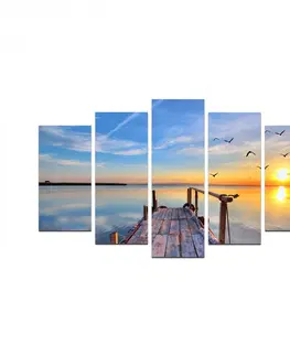 Obrazy Hanah Home Vícedílný obraz Západ slunce 110x60 cm