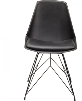 Jídelní židle KARE Design Černá polstrovaná jídelní židle Wire