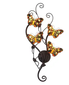 Svítidla Nástěnná lampa Tiffany Papillons - 32*68 cm G4/4*2W Clayre & Eef 5LL-5979