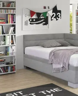 s úložným prostorem Rohová čalouněná postel Niobe, s úložným prostorem, 140x200 cm