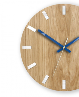 Hodiny ModernClock Nástěnné hodiny Simple Oak hnědo-modré