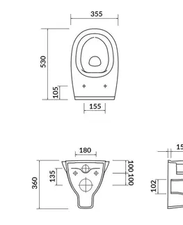 WC sedátka CERSANIT SET 815 závěsná WC mísa ARTECO NEW cleanon ARTECO, sedátko polypropylen soft close S701-180