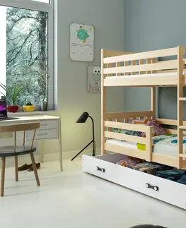 Postele BMS Patrová dětská postel CARINO | 80 x 190 cm Barva: Borovice / bílá