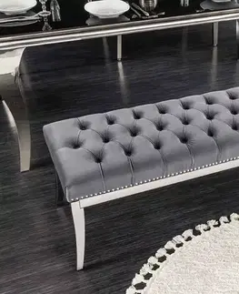 Lavice do jídelny LuxD Designová lavice Queen 164 cm šedý samet