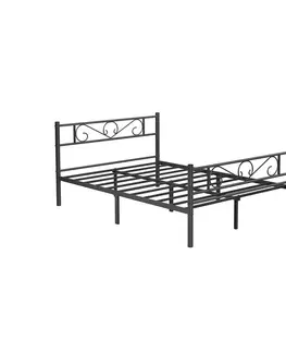 Postele SONGMICS Kovový rám postele 190x140 cm Vasagle Dramatico černý
