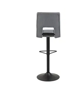 Barové židle Dkton Designová barová židle Almonzo světlešedá / černá
