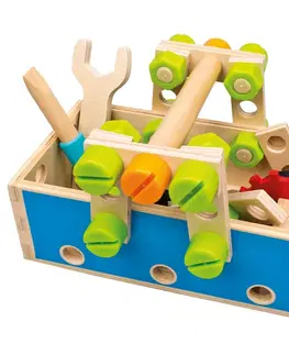 Dřevěné hračky Bino šroubovací přepravka s nářadím