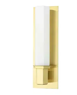 Designová nástěnná svítidla HUDSON VALLEY nástěnné svítidlo Walton ocel/sklo staromosaz/opál E27 1x75W 320-AGB-CE