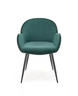 Židle Jídelní křeslo K480 Halmar Tmavě zelená