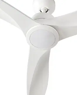 Stropní ventilátory se světlem FARO BARCELONA LED stropní ventilátor Tonic, bílá