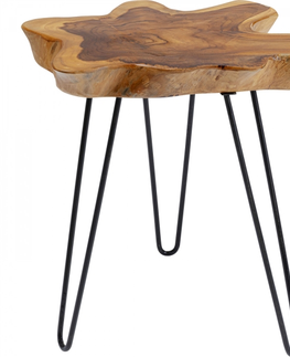Odkládací stolky KARE Design Dřevěný odkládací stolek s kovovými nohami Aspen 50x50cm