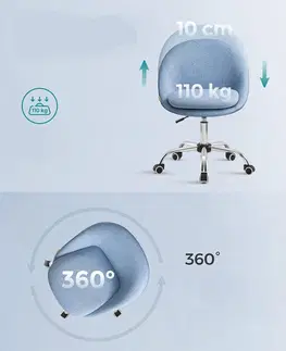 Kancelářské židle SONGMICS Otočná židle Niama modrá