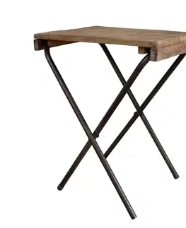 Konferenční stolky Hnědý odkládací dřevěný stůl Grimaud School Table - 61*45*70 cm Chic Antique 41070200