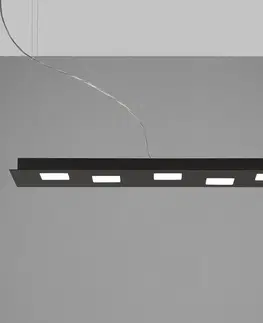 Závěsná světla Fabbian Fabbian Quarter - černé závěsné světlo LED 5zdr