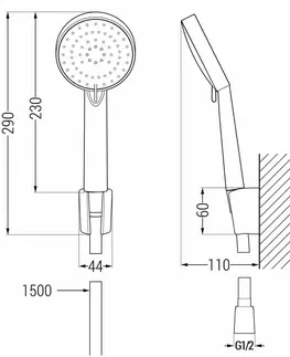Sprchy a sprchové panely MEXEN/S R-75 sprchový set point, chrom 785755052-00